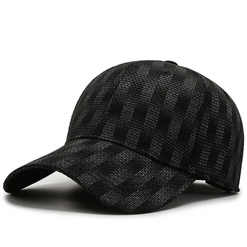 Luxury Brand Black Gray Plaid Baseball Caps For Men Summer Women