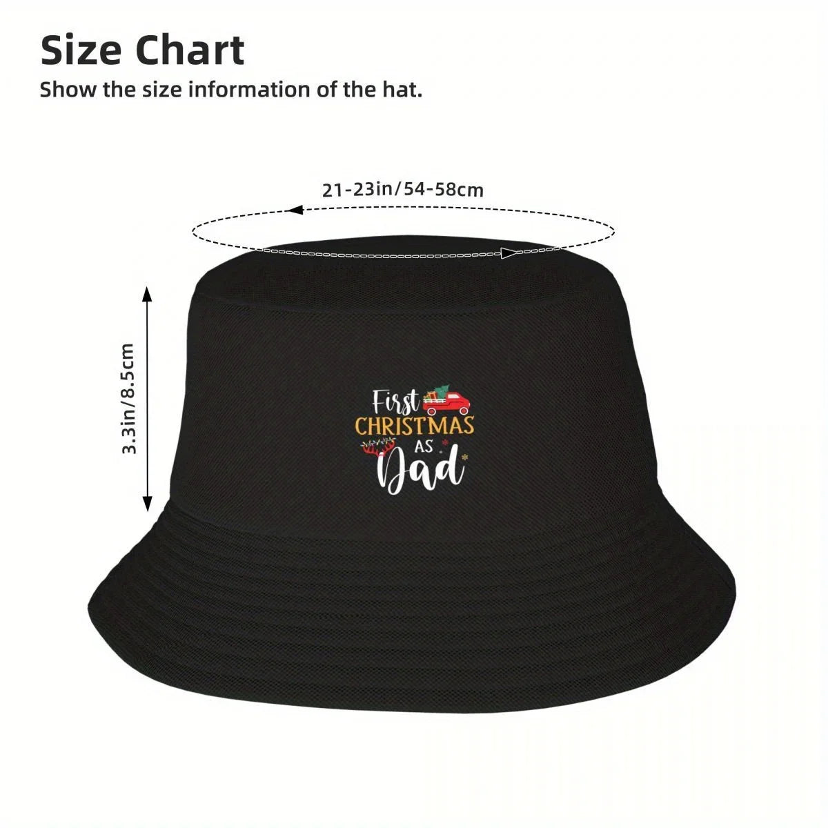 First Christmas As Dad Celebration Bucket Hat Design