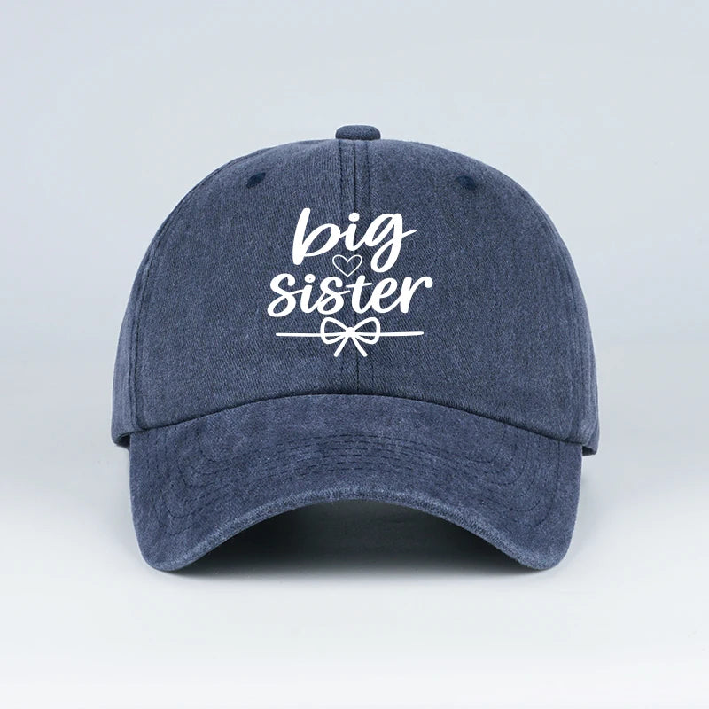 Big Sister Print Washed Baseball Cap Adjustable
