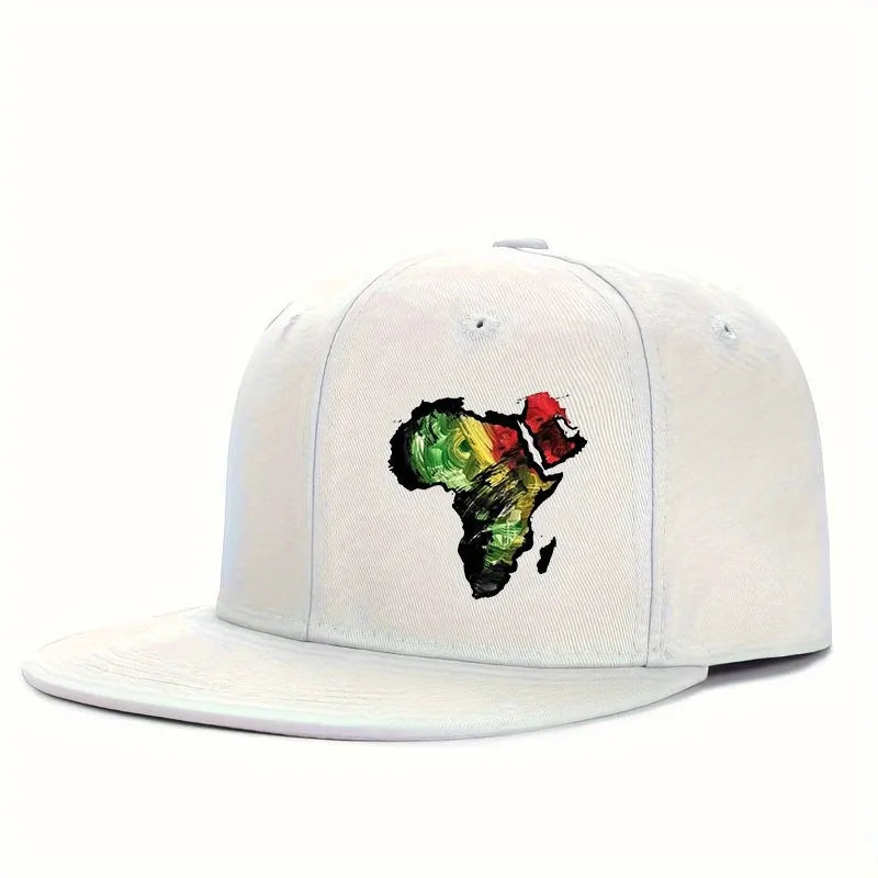 Africa Map Rasta Snapback Cap