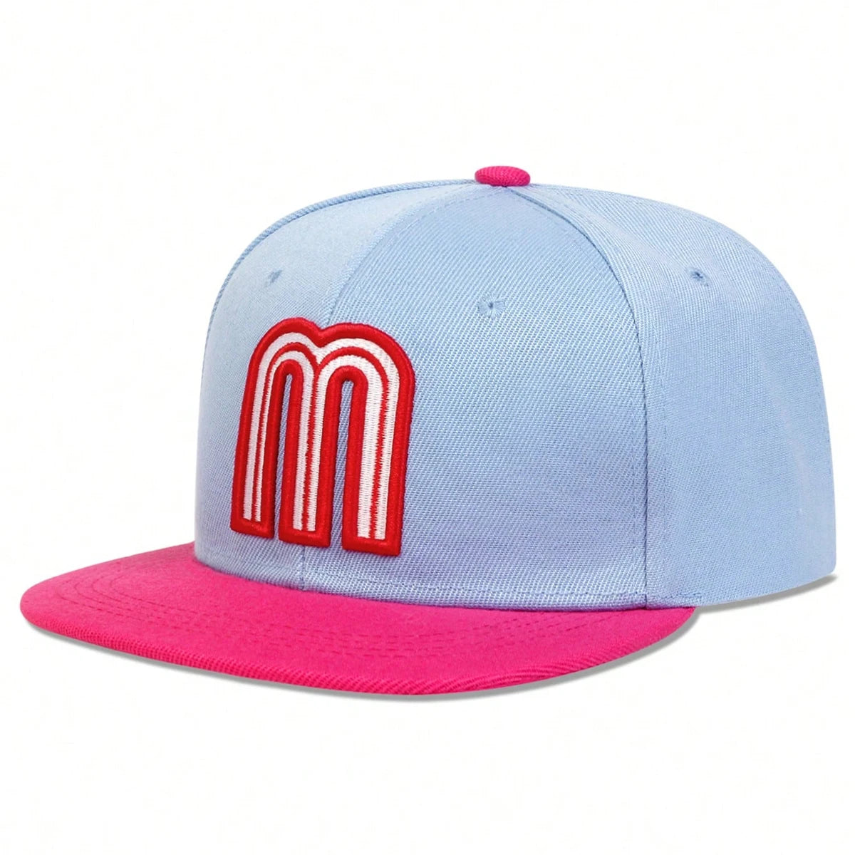 Unisex M Letter Embroidered Hip-Hop Snapback Cap