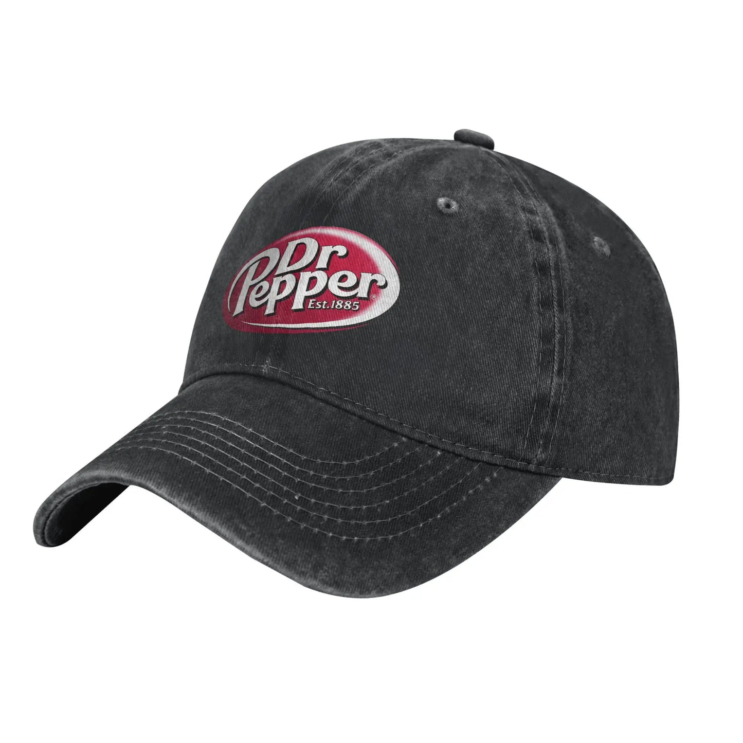 Dr Pepper Letter Baseball Cap Casual Distressed Washed Drink Snapback Hat For Men Women Outdoor Summer Adjustable Hats Cap