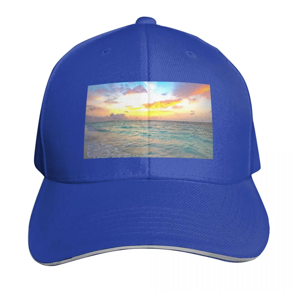 Sunset Over The Ocean Curved Brim Baseball Cap