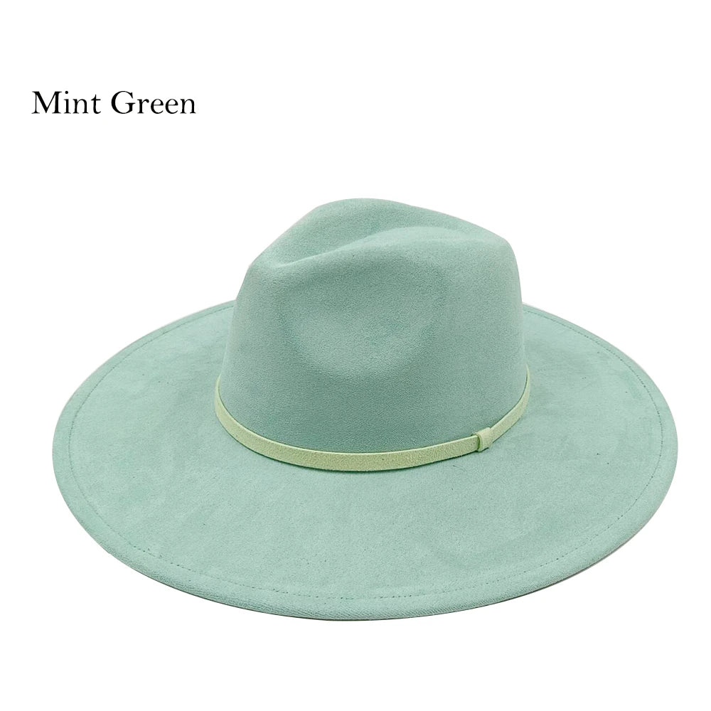 Suede Fedora Painting Felt Hats For Men And Women, Hand Sewn Fedora Adjustable Fall Winter Fashion Party Hats And Gifts Size 56-58CM