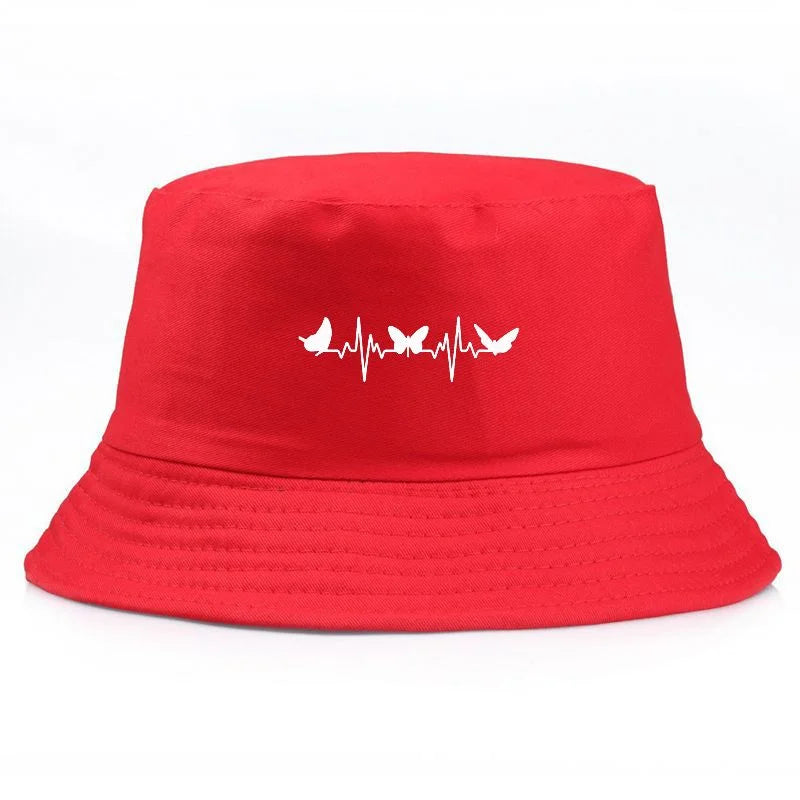 Butterfly Heartbeat Y2K Vintage Streetwear Bucket Hat