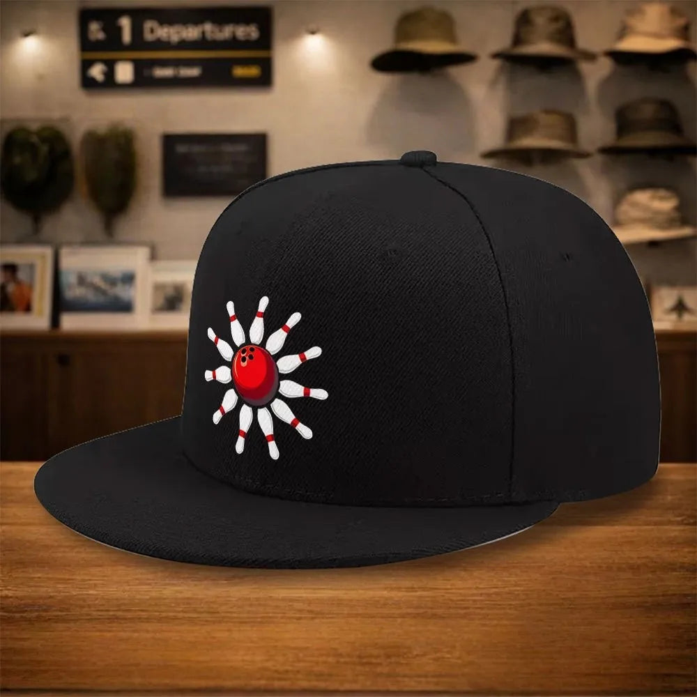Bowling Pin Sun Graphic Snapback Cap