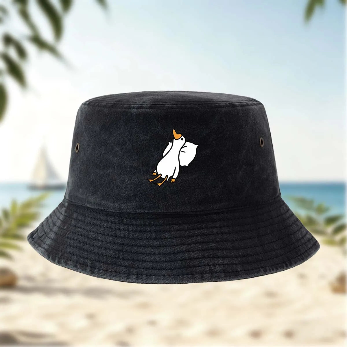 Printed Sleeping Goose Bucket Hat