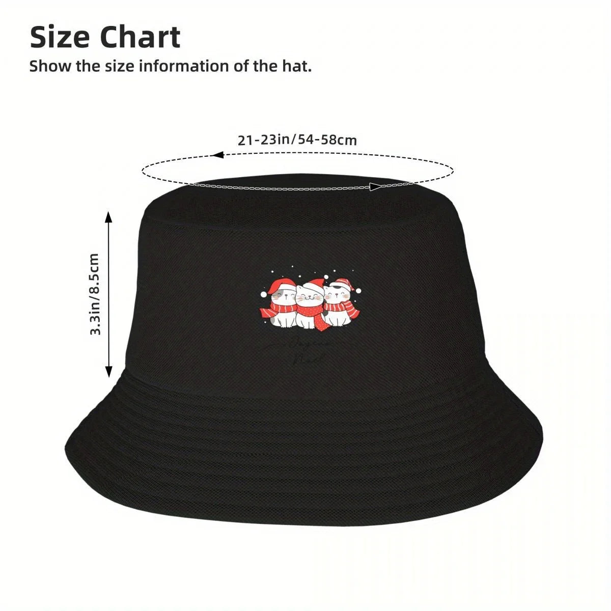 Joyeux Christmas And Meow Festive Cat Bucket Hat Design
