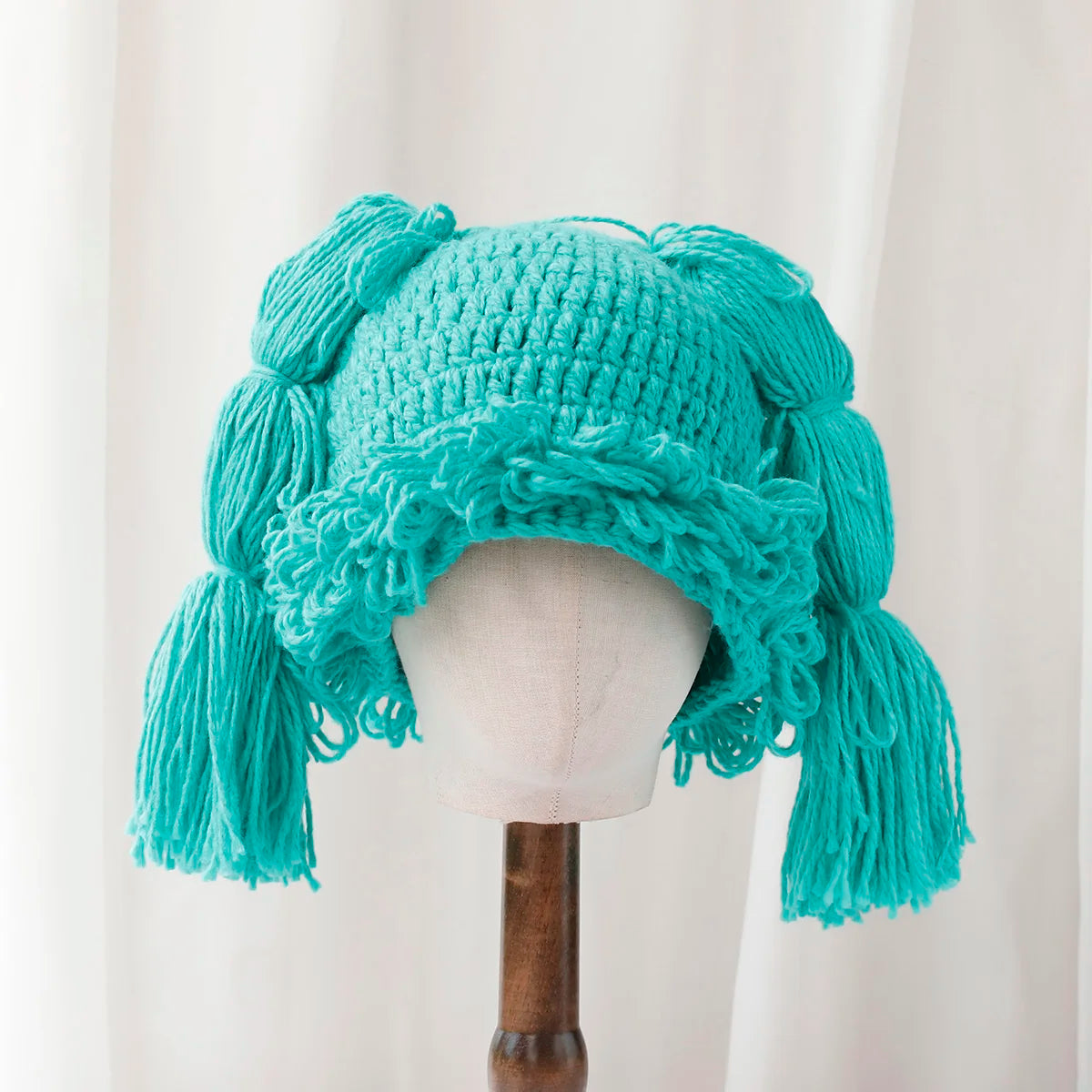 Women Y2K Braided Knitted Pullover Beanie Hat