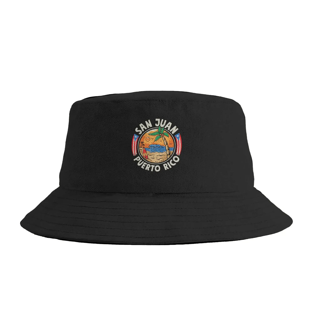 San Juan Puerto Rico Vintage Anchor Flag Bucket Hat