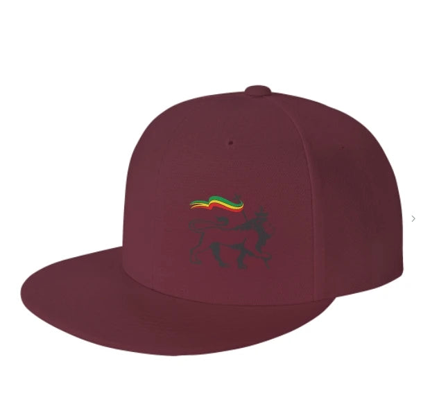 Lion Of Judah Rasta Flat Brim Snapback Cap