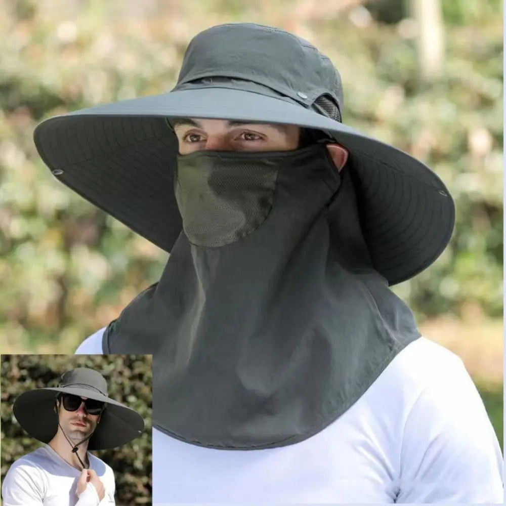 Quick-Dry Wide Brim Bucket Hat With Removable Flap