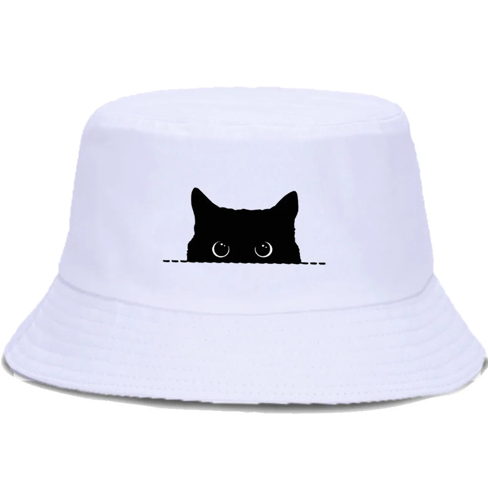 Black Cat Printed Fisherman Bucket Hat Unisex
