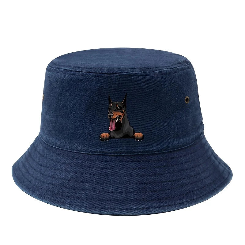 Doberman Dog Print Bucket Hat