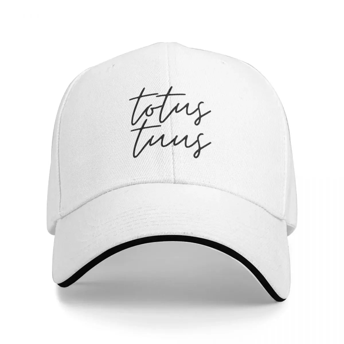 Totus Tuus Cursive Black Baseball Cap