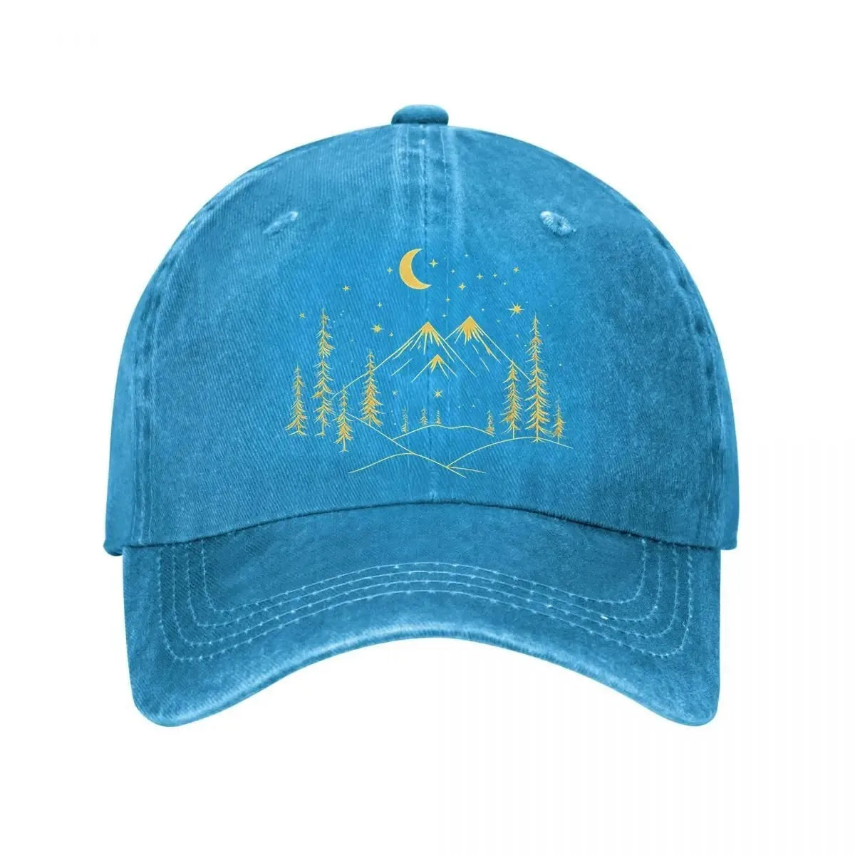 Mountain Moon Forest Washed Baseball Cap