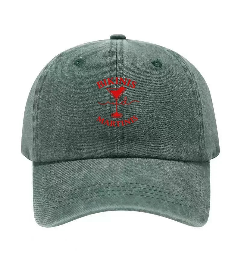 Bikinis Martinis Washed Cotton Baseball Cap