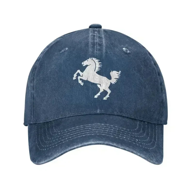 Punk White Horse Baseball Cap Unisex