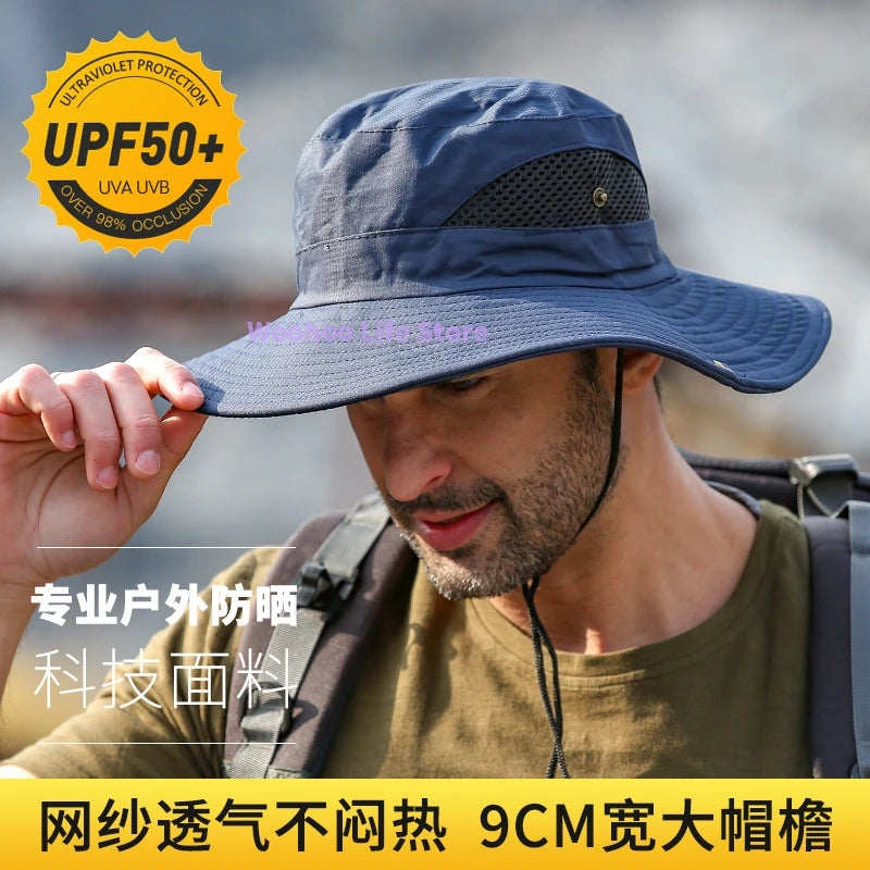 Anti-UV Mesh Wide Brim Outdoor Bucket Hat