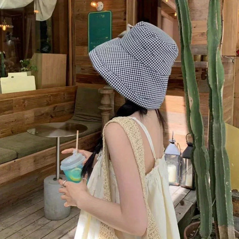 Ladies Thousand Bird Grid Fisherman's Hat