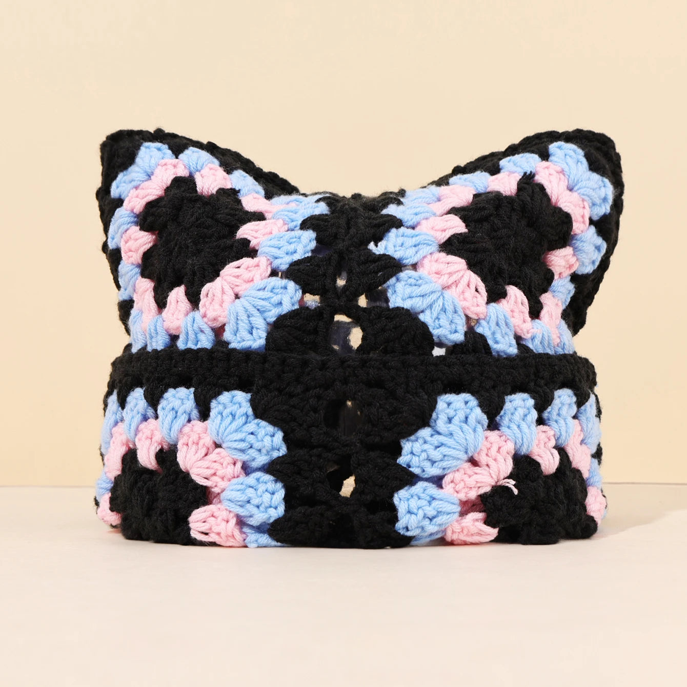 Cute Cat Ear Crochet Bucket Hat