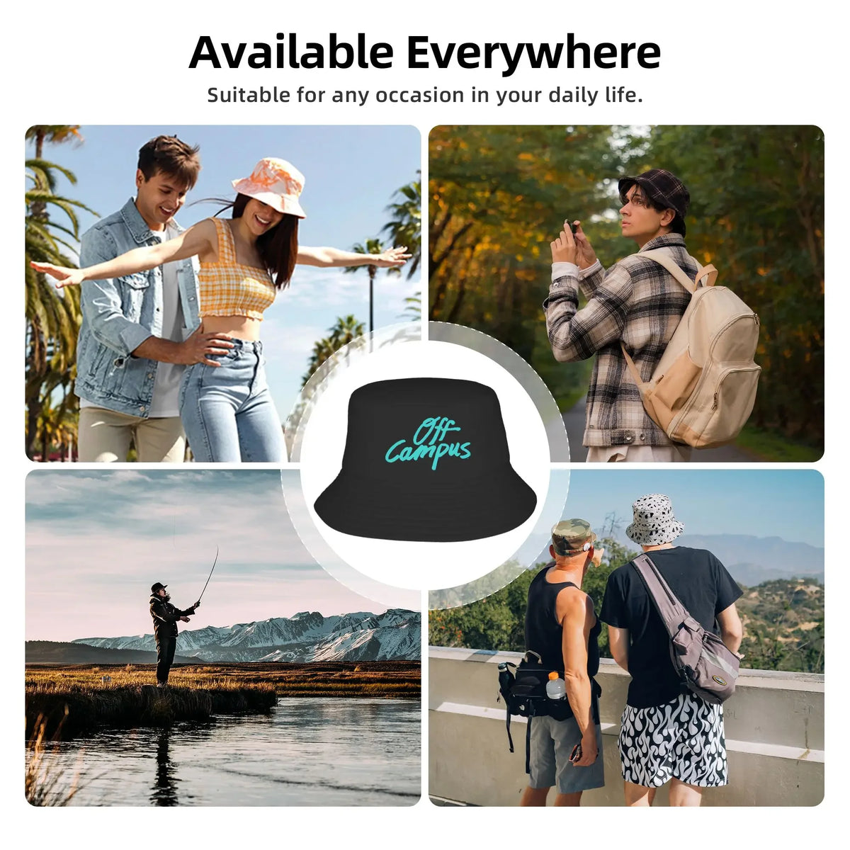 Off Campus Film Logo Street Style Bucket Hat