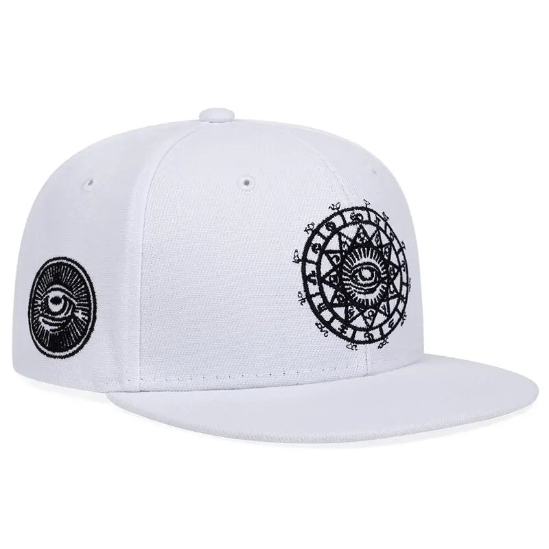 Eyes Letter Embroidered Hip-Hop Adjustable Snapback Cap