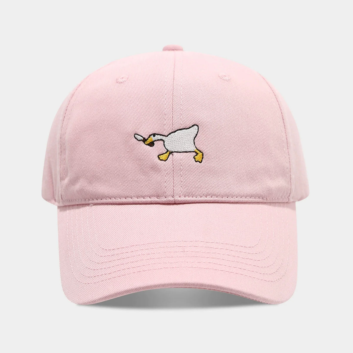 Cute Goose Embroidered Soft Top Baseball Cap