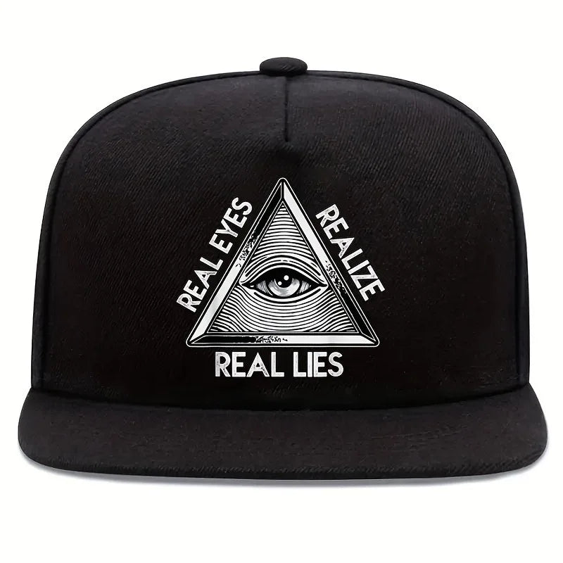 REAIZE Real Eyes Real Lies Printed Flat Brim Snapback Cap