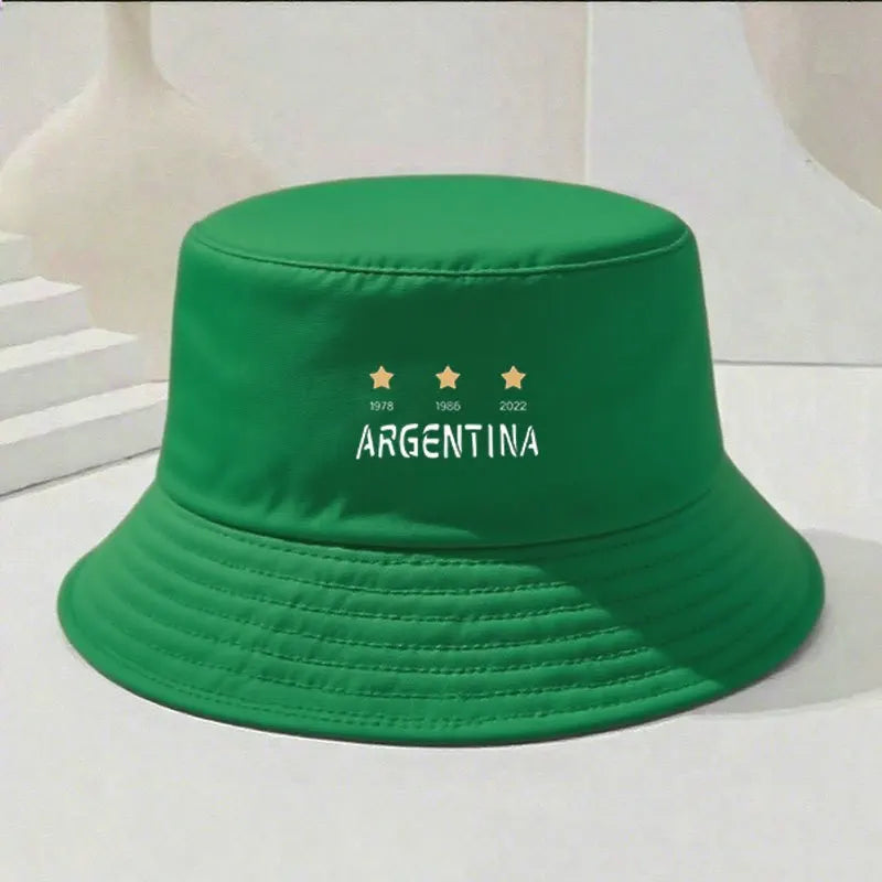Retro Soccer Embroidered Denim Bucket Hat