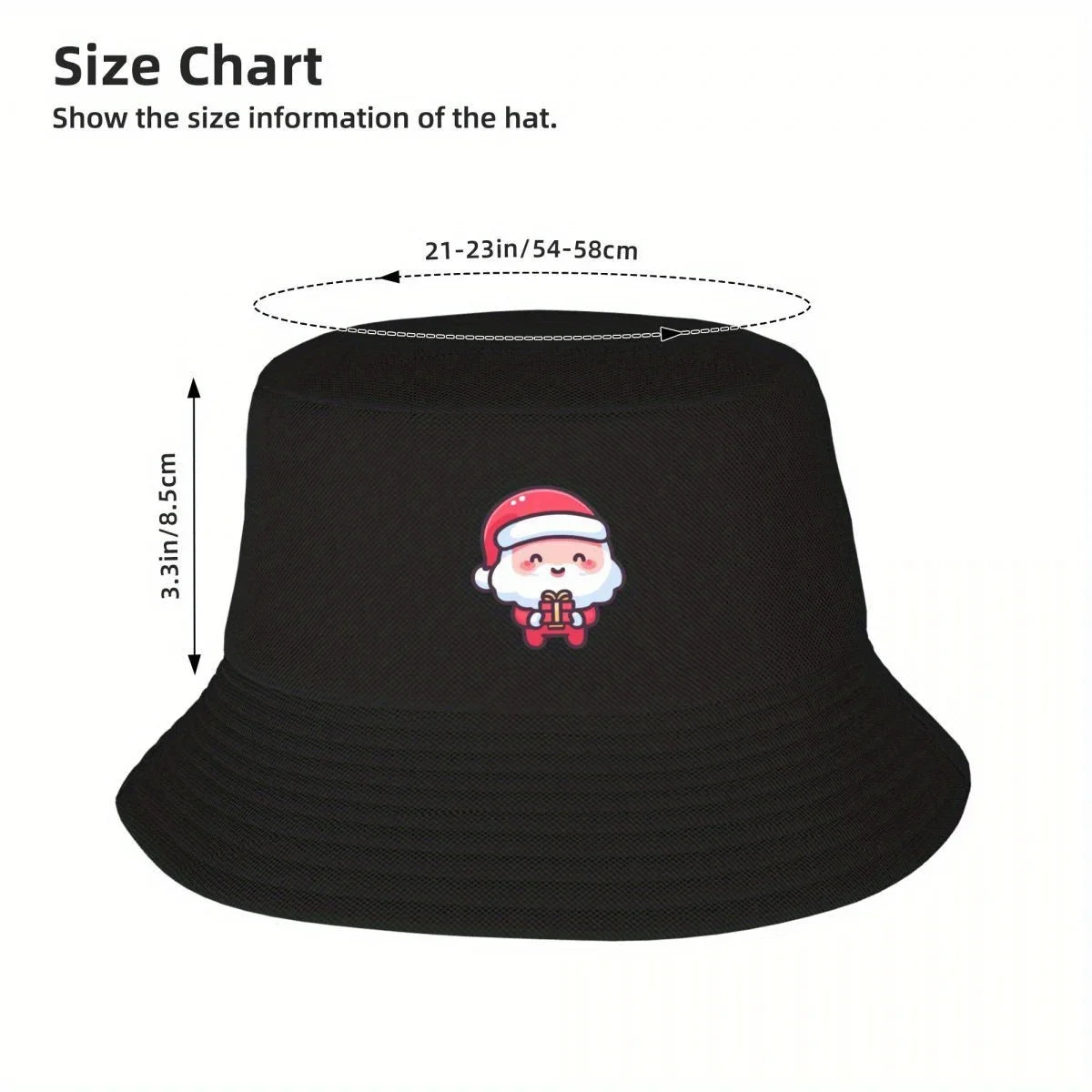 Cute Santa Claus Illustration Christmas Bucket Hat