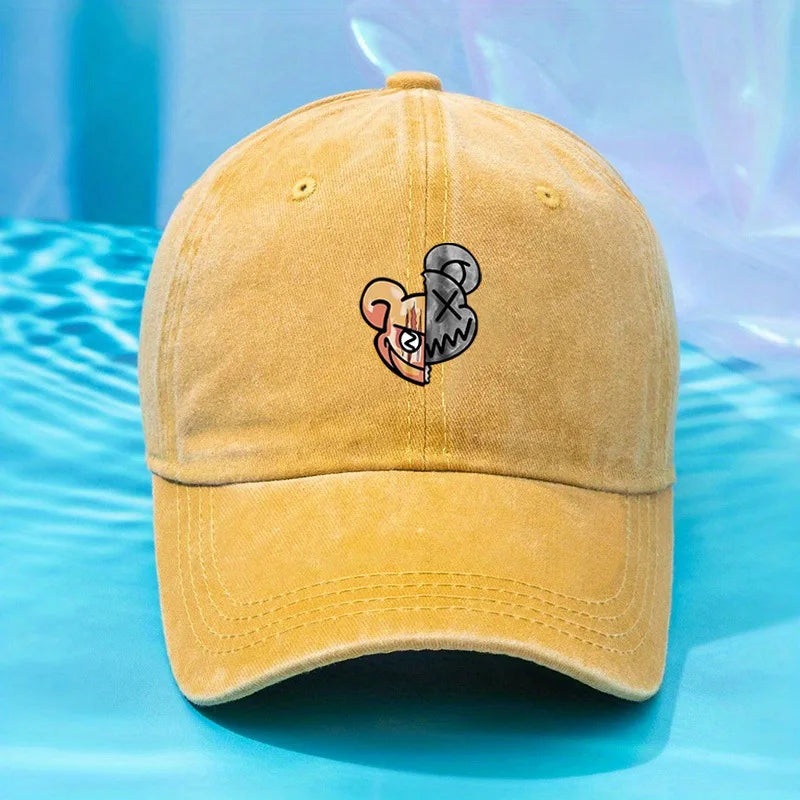 Retro Violent Bear Washed Baseball Cap