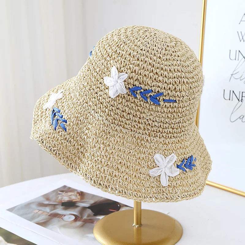 Women's Hollow Flower Crochet Bucket Hat