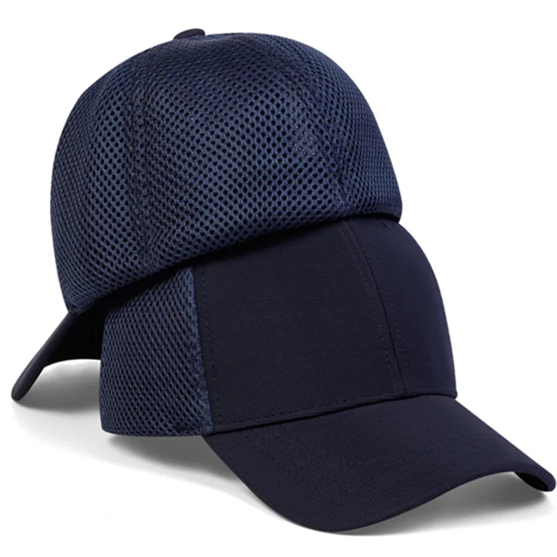 Summer Breathable Stretch Hats Fitted Solid Color Baseball Cap