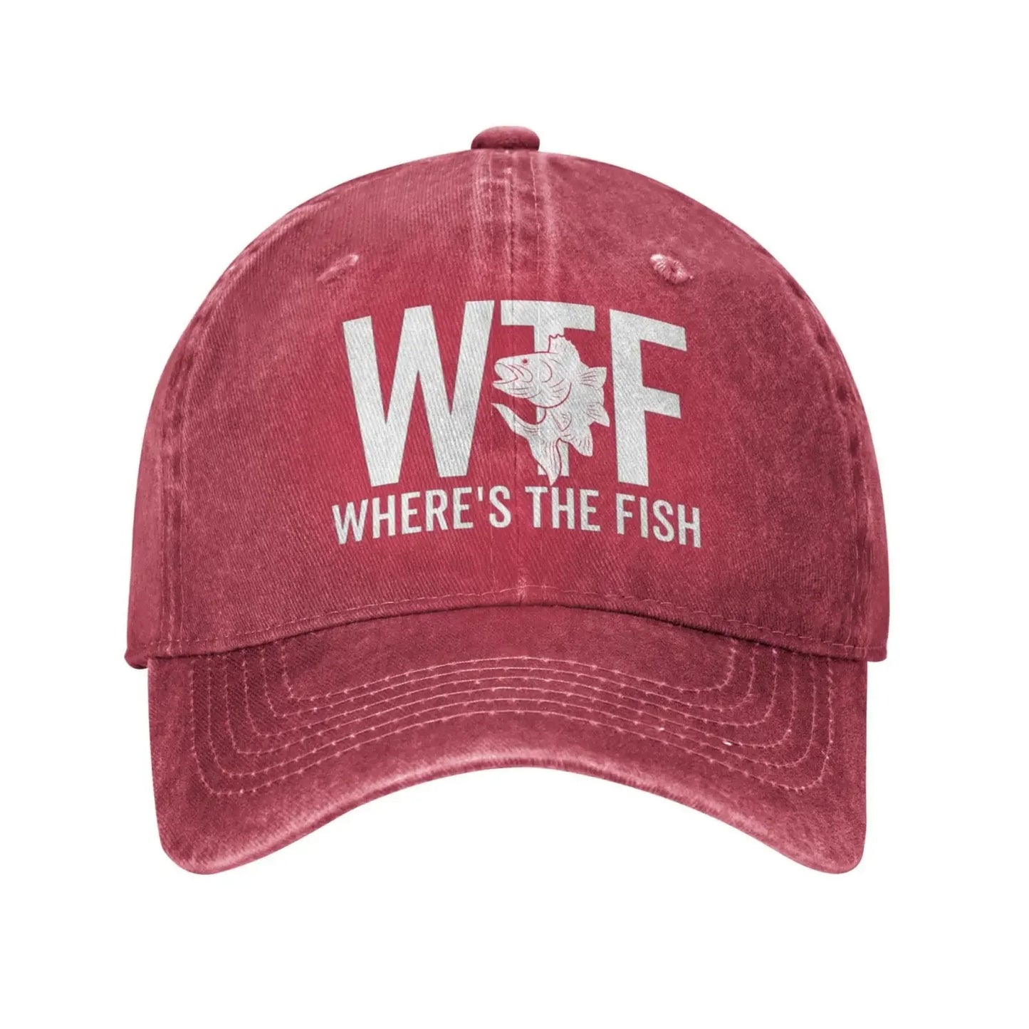 WTF Where's The Fish Hat Women Baseball Hat Graphic Cap Men’s For Cap Size 55-59CM