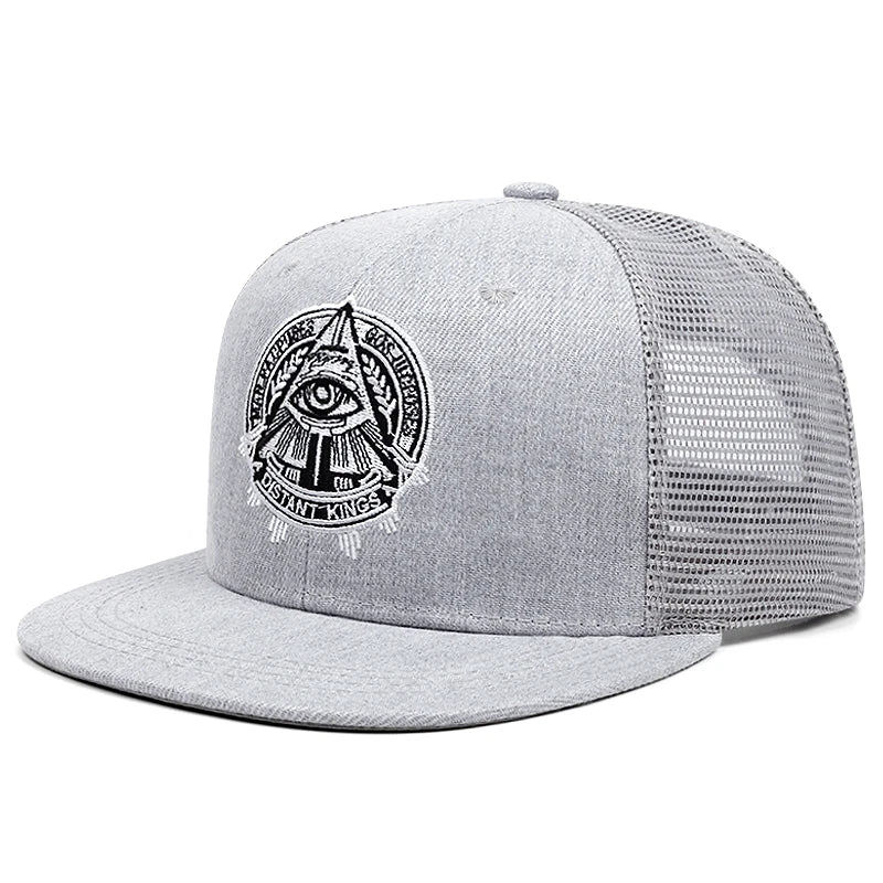 Eye 3D Embroidered Hip Hop Snapback Cap
