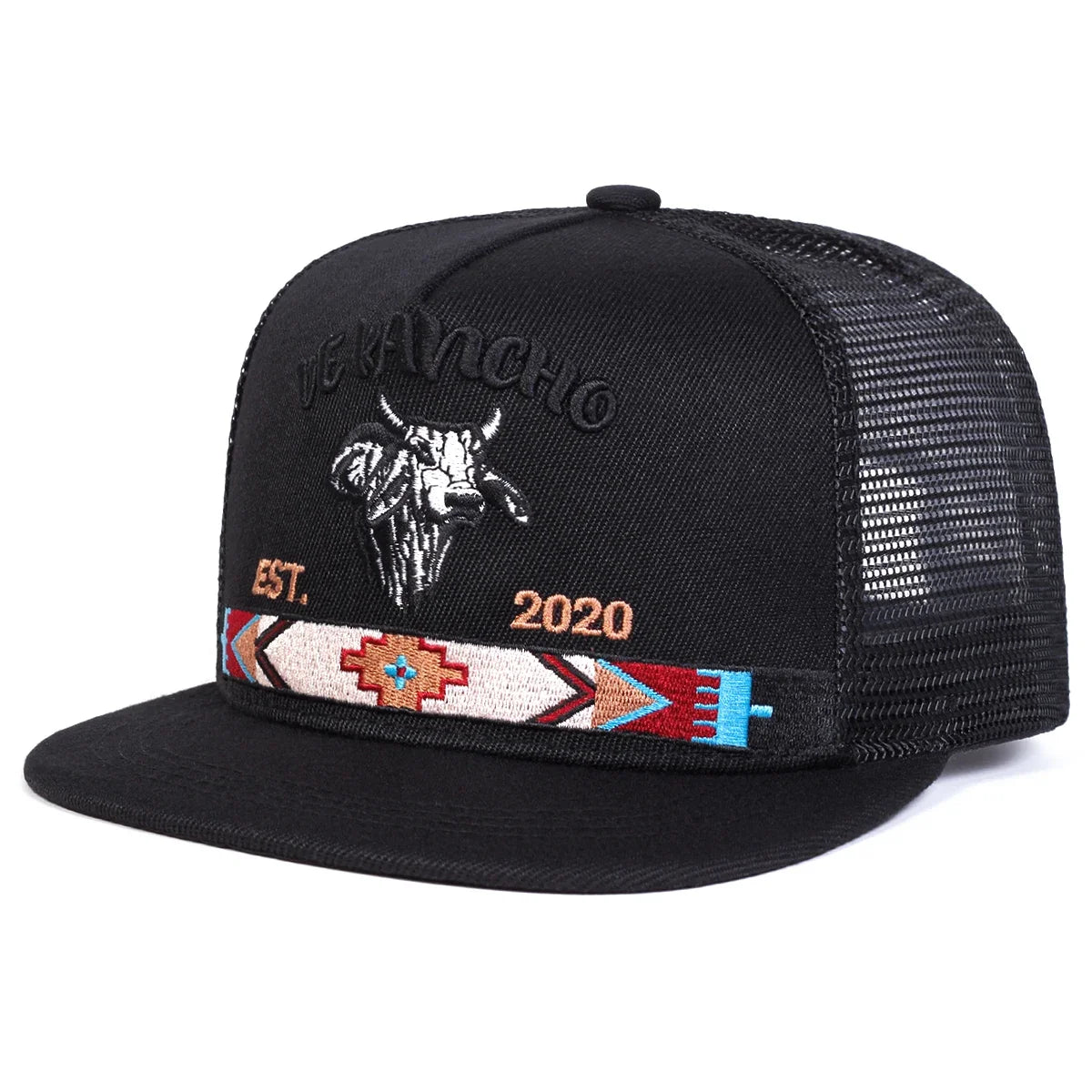 Bullhead Letter Embroidered Mesh Snapback Cap
