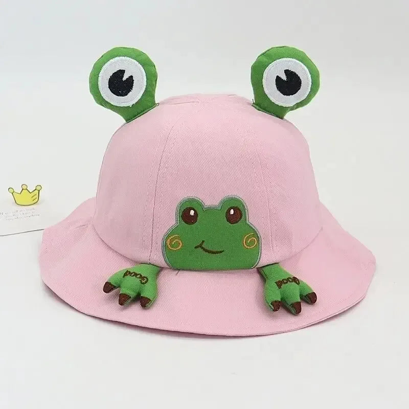 Spring Summer Baby Cartoon Frog Bucket Hat Kids Cute