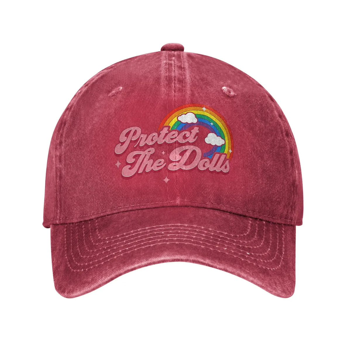 Protect The Dolls LGBTQ Support Distressed Denim Baseball Cap