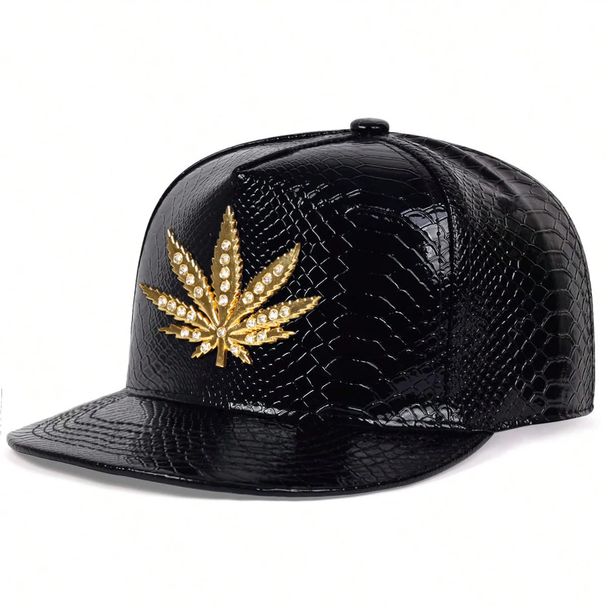 Maple Leaf Leather Patch Adjustable Hip-Hop Snapback Cap