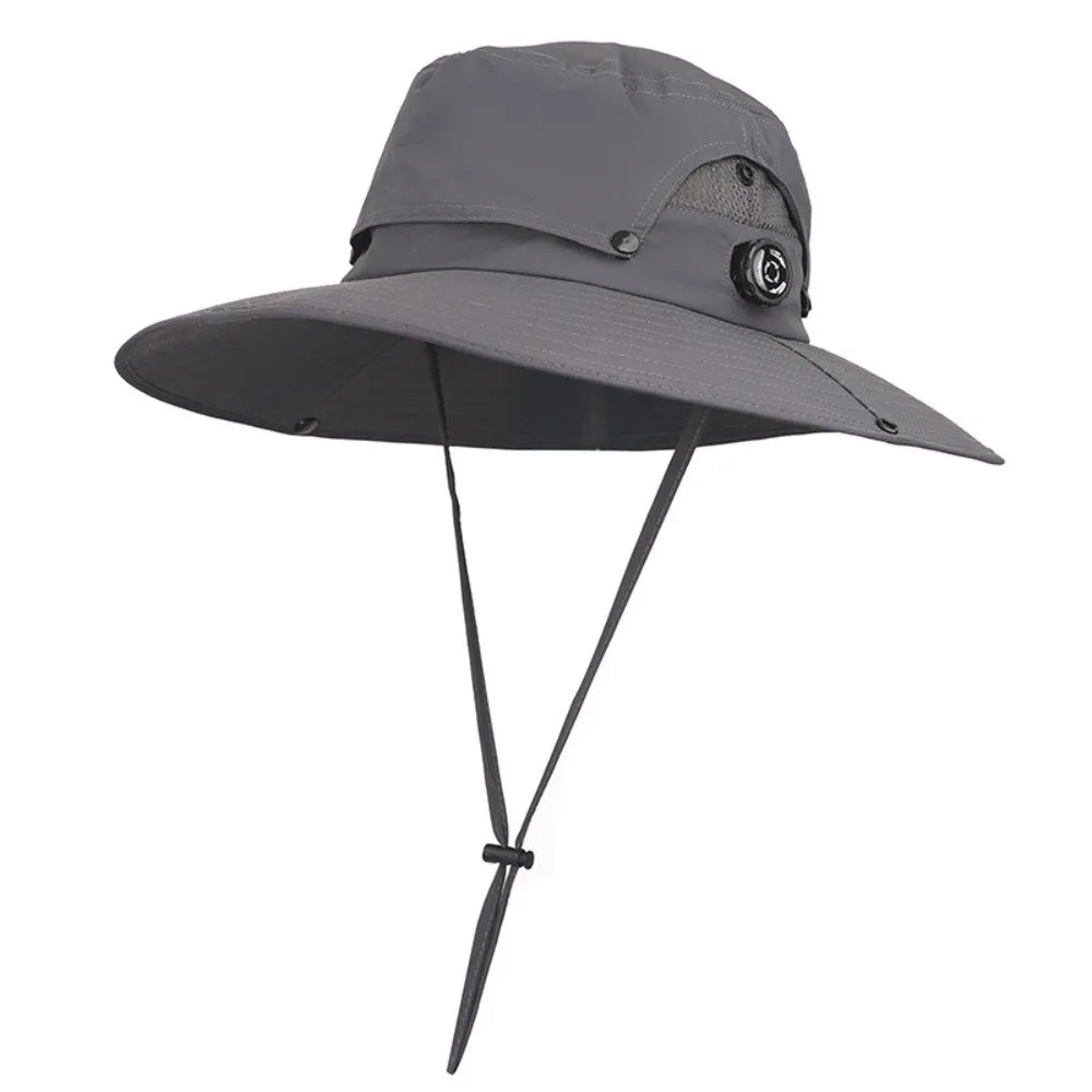 Foldable Wide Brim Mesh UV Protection Bucket Hat