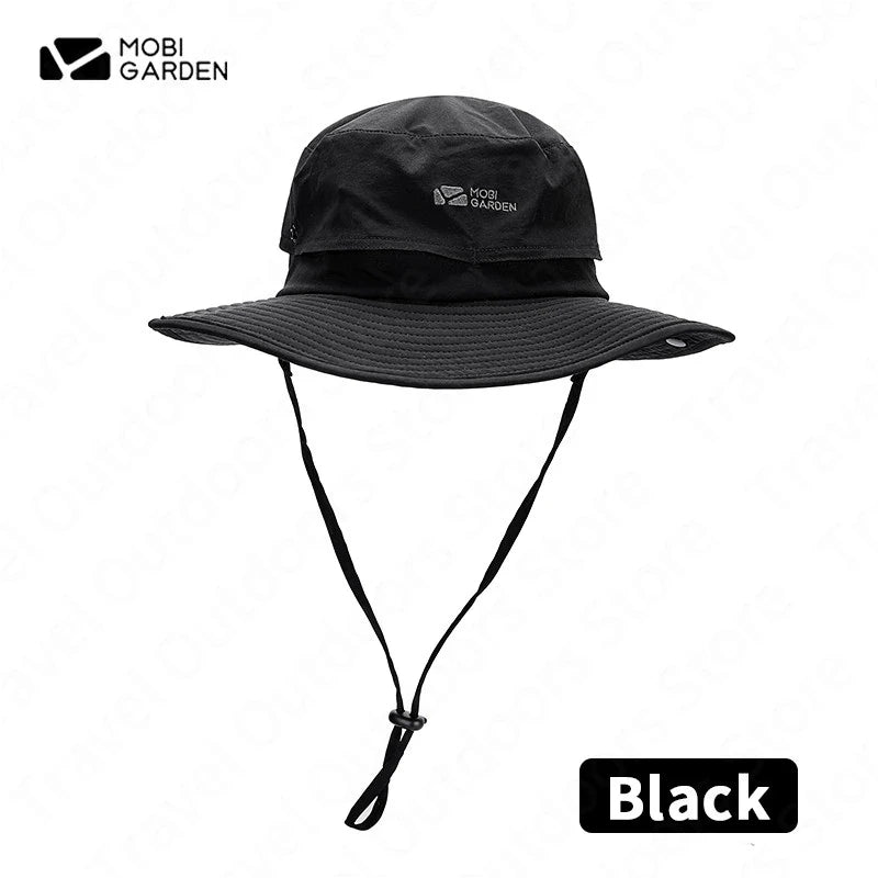 MOBI GARDEN 9CM Wide Brim UV Protection Bucket Hat