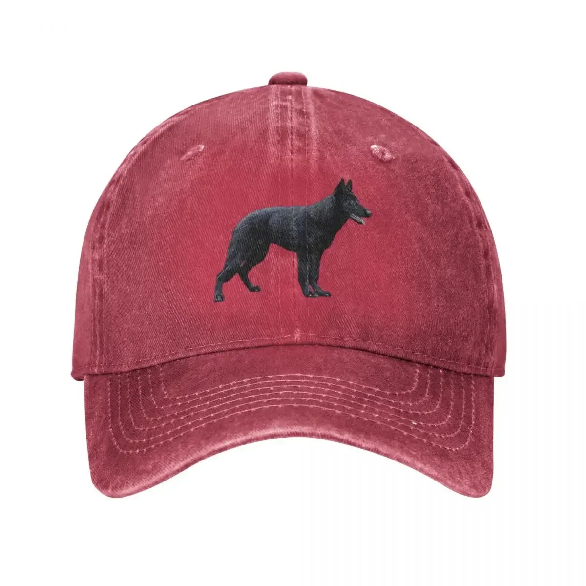 Black German Shepherd Denim Baseball Cap