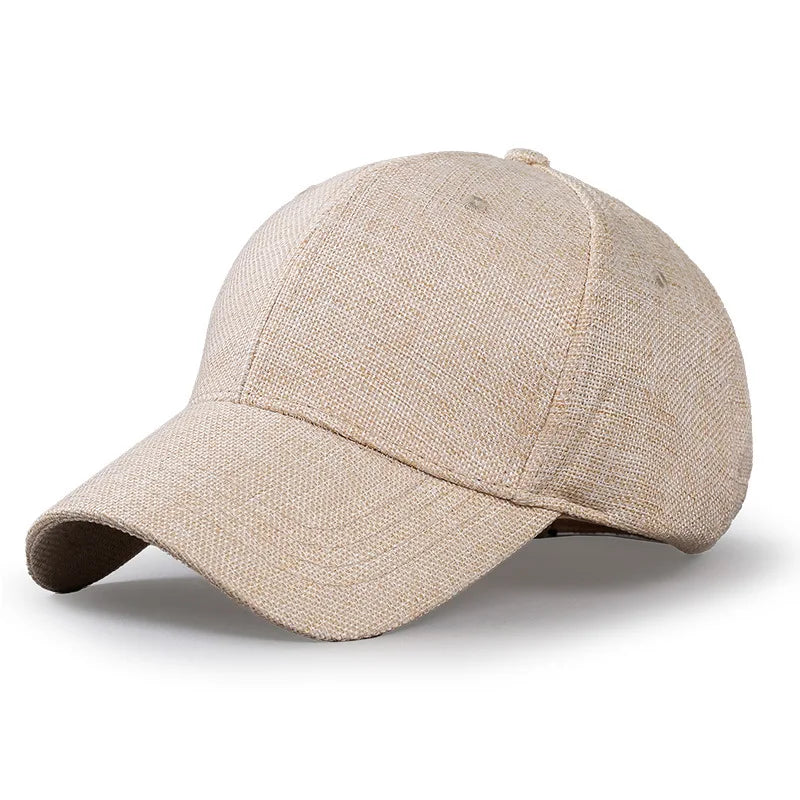 Oversize XXL Faux Linen Men Women Baseball Cap Size 56-59cm 60-65cm