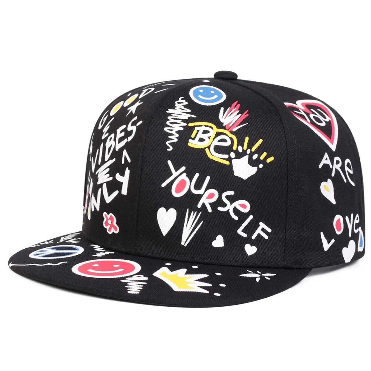 Smiling Graffiti Hip Hop Snapback Cap