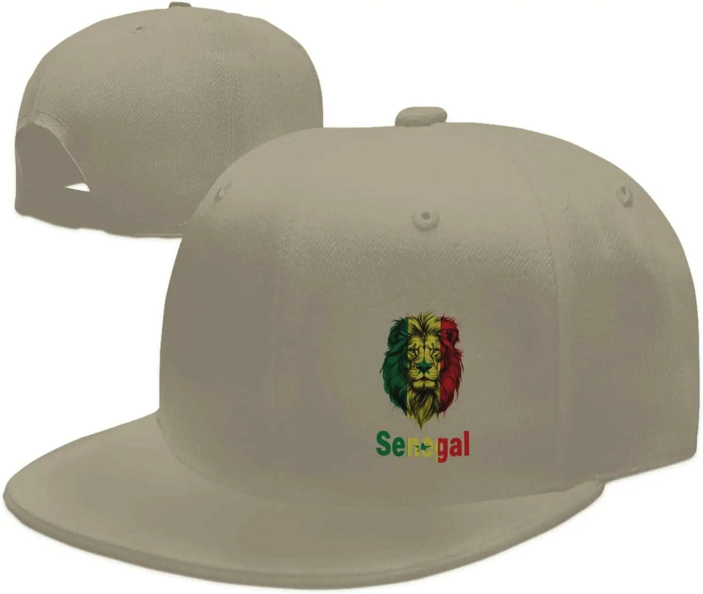 Senegal Lion Flag Print Cotton Baseball Cap Adjustable
