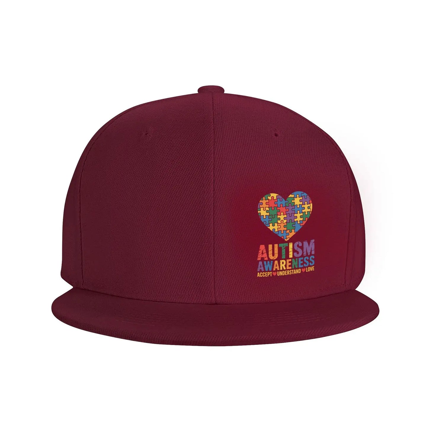 Humorous Autism Awareness Puzzle Heart Snapback Cap