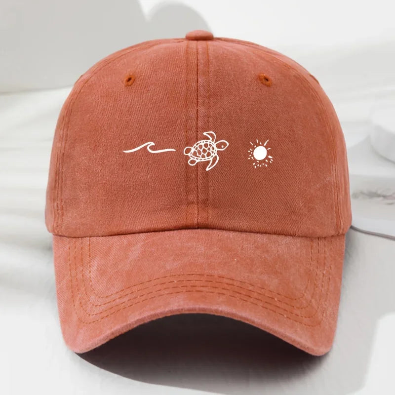 Turtle Pattern Printed Baseball Cap For Daily Casual Style