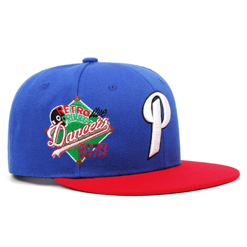 1973 P Letter Embroidered Flat Brim Snapback Cap