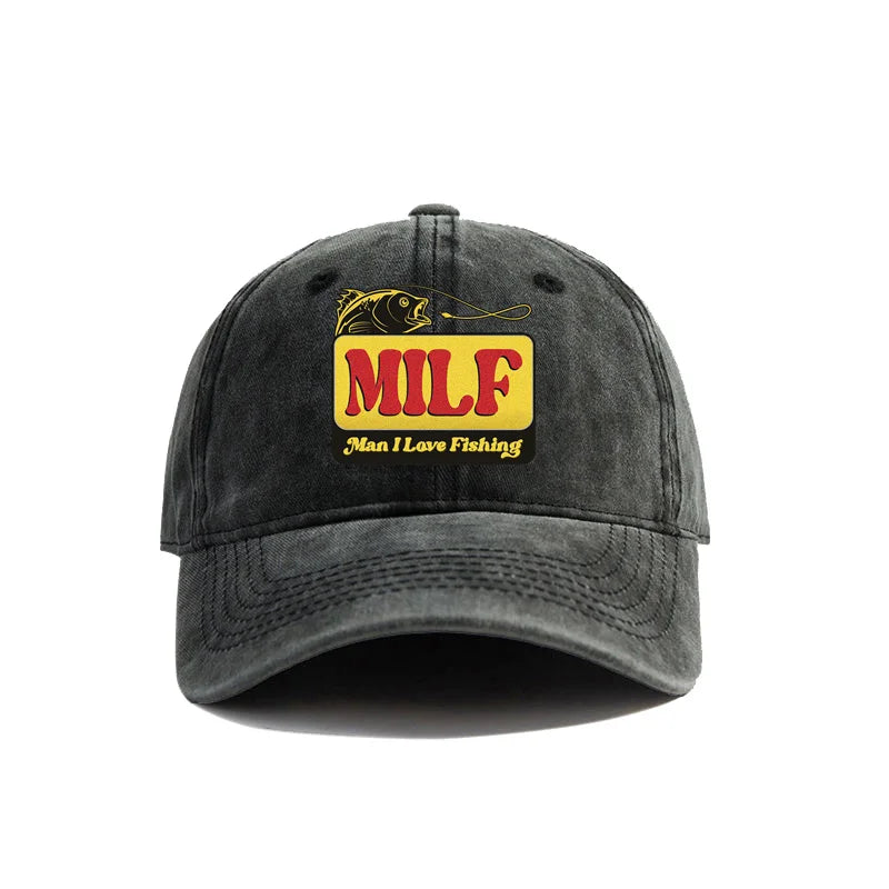 MILF Man I Love Fishing Baseball Cap Vintage Distressed
